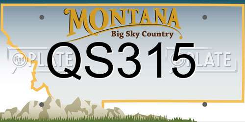 QS315 Montana License Plate
