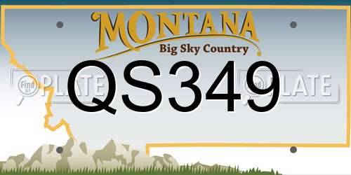 QS349 Montana License Plate