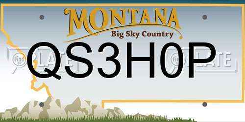 QS3H0P Montana License Plate