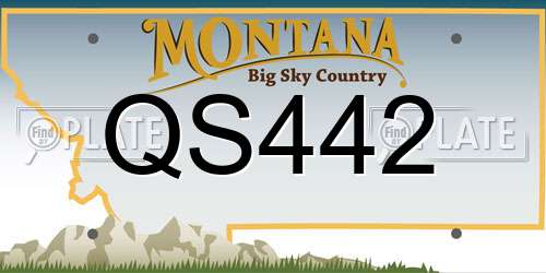 QS442 Montana License Plate