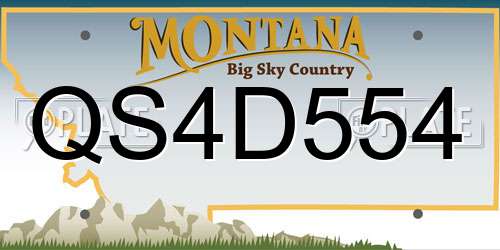 QS4D554 Montana License Plate