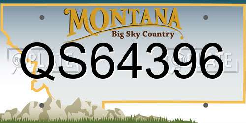 QS64396 Montana License Plate