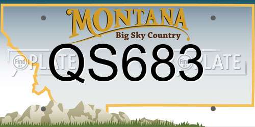 QS683 Montana License Plate
