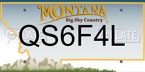 QS6F4L Montana License Plate