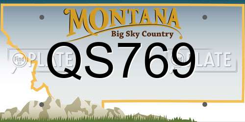 QS769 Montana License Plate