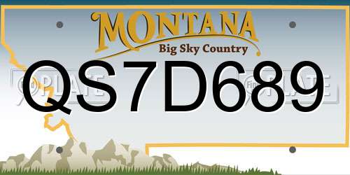 QS7D689 Montana License Plate