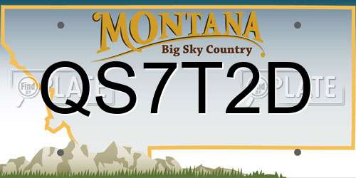 QS7T2D Montana License Plate
