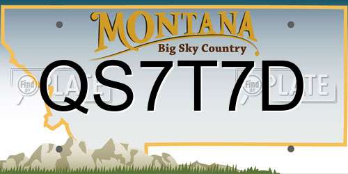 QS7T7D Montana License Plate