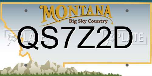 QS7Z2D Montana License Plate