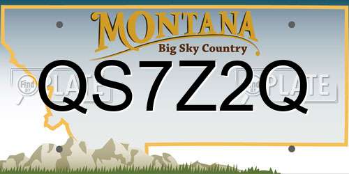 QS7Z2Q Montana License Plate