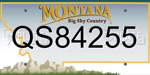 QS84255 Montana License Plate