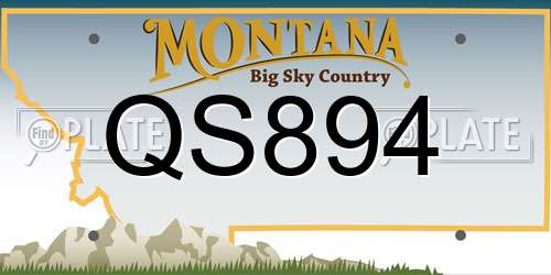 QS894 Montana License Plate