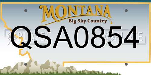 QSA0854 Montana License Plate