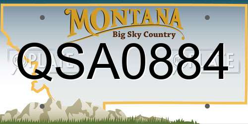 QSA0884 Montana License Plate