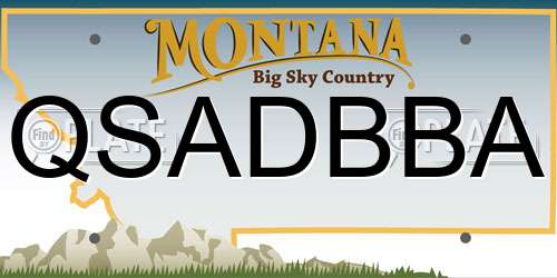 QSADBBA Montana License Plate
