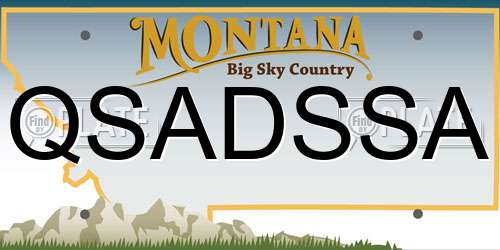 QSADSSA Montana License Plate