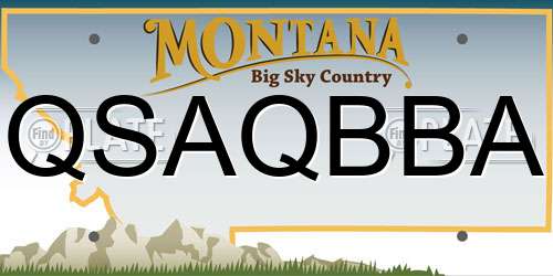 QSAQBBA Montana License Plate