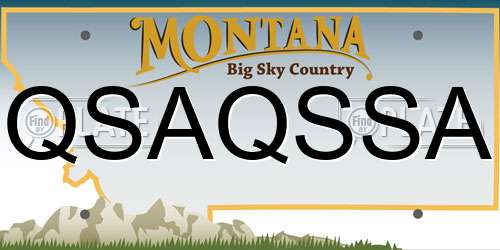 QSAQSSA Montana License Plate