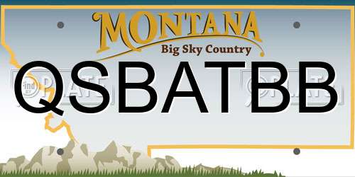 QSBATBB Montana License Plate