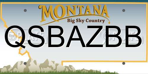 QSBAZBB Montana License Plate