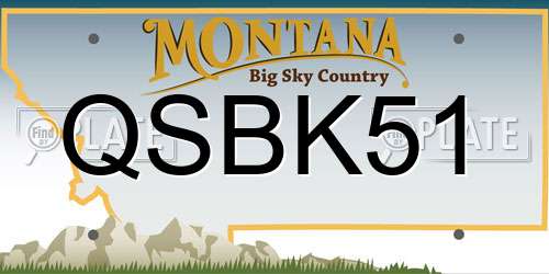QSBK51 Montana License Plate