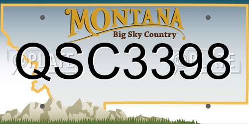 QSC3398 Montana License Plate