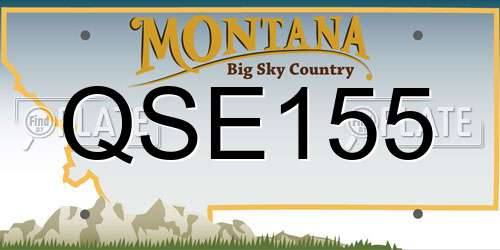 QSE155 Montana License Plate