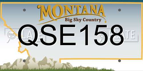 QSE158 Montana License Plate