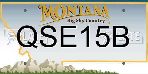 QSE15B Montana License Plate