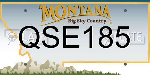 QSE185 Montana License Plate