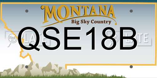 QSE18B Montana License Plate