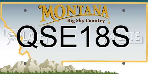 QSE18S Montana License Plate