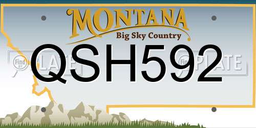 QSH592 Montana License Plate