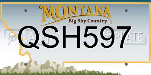 QSH597 Montana License Plate