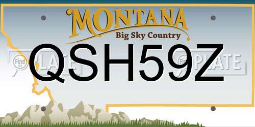 QSH59Z Montana License Plate