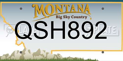 QSH892 Montana License Plate