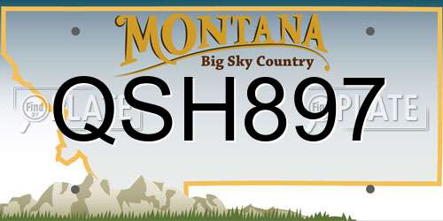 QSH897 Montana License Plate