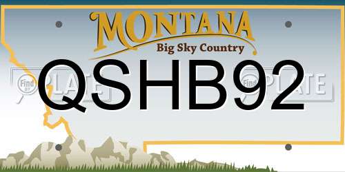 QSHB92 Montana License Plate