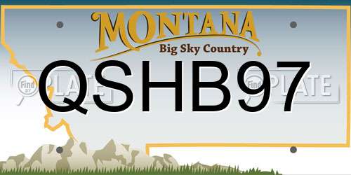 QSHB97 Montana License Plate