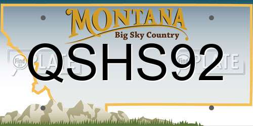 QSHS92 Montana License Plate