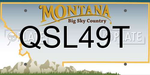 QSL49T Montana License Plate