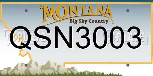 QSN3003 Montana License Plate