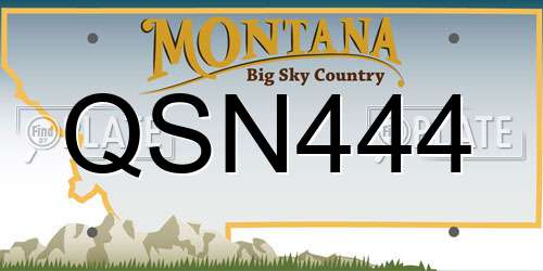 QSN444 Montana License Plate