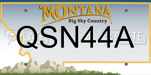 QSN44A Montana License Plate