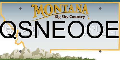 QSNEOOE Montana License Plate