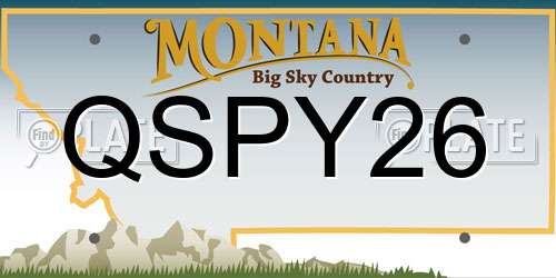 QSPY26 Montana License Plate