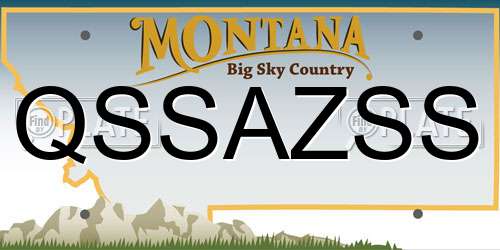 QSSAZSS Montana License Plate