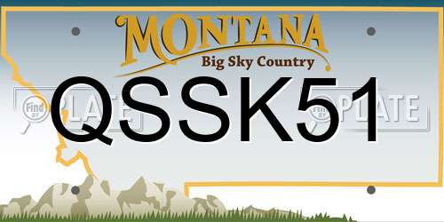 QSSK51 Montana License Plate