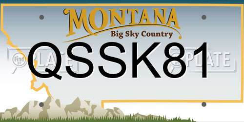 QSSK81 Montana License Plate