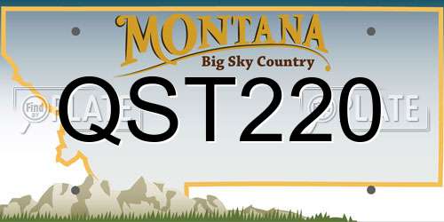 QST220 Montana License Plate